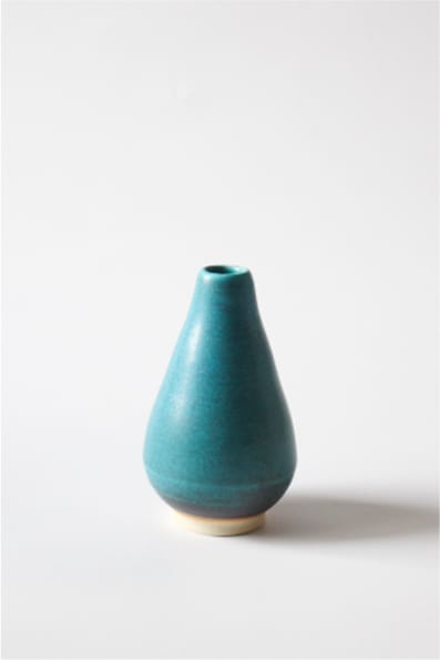 陶芸体験・ろくろ体験の作品 トルコ青 ターコイズ／一輪挿し